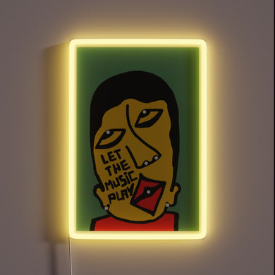 Vibrant RGB LED Neon Sign with Musical Notes Design