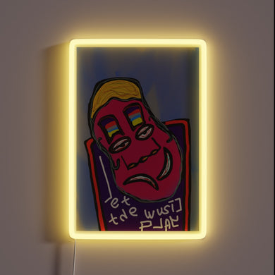 Vibrant RGB neon sign for letting the music take you.