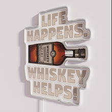 Load image into Gallery viewer, Neon Whiskey Bar Sign Humorously Celebrates Adult Life&#39;s Ups and Downs