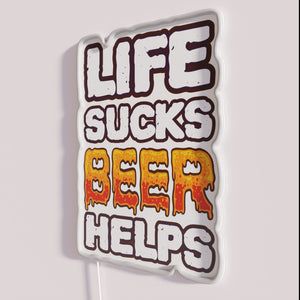 Fun RGB Neon Wall Sign with Humorous Drinking Motivational Quote