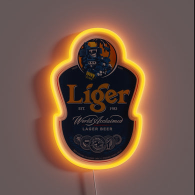 Vibrant RGB illuminated beer enthusiast decor with liger design theme