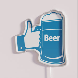 RGB Neon Bar Sign with Beer and Pub Theme.