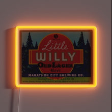 Load image into Gallery viewer, Eye-catching LED beer sign featuring vibrant Little Willy character