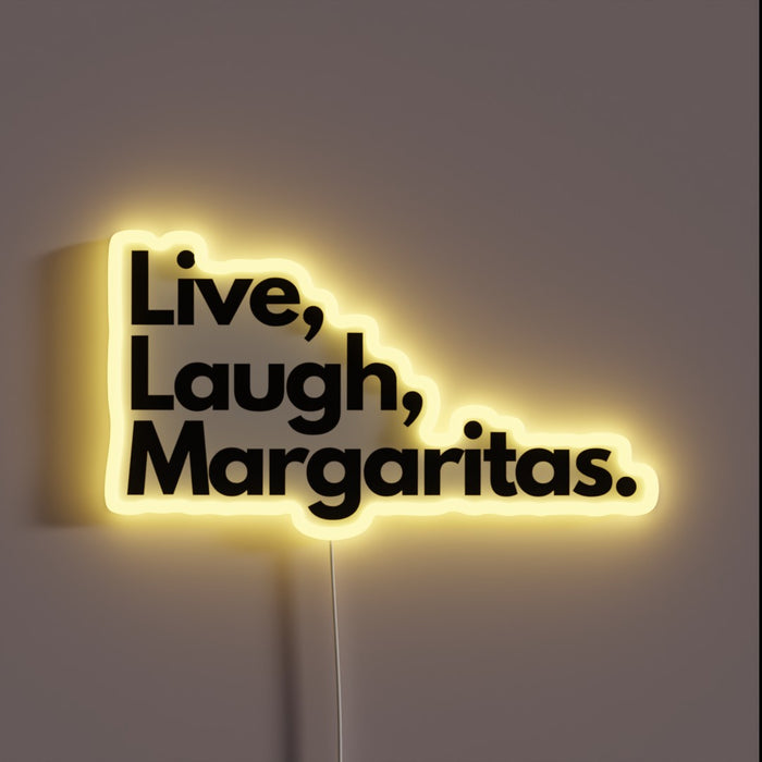 Vibrant Neon Sign with Color-Changing Margarita-Inspired Artwork and Humor