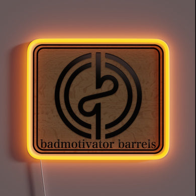 RGB Neon Sign with Embossed Name and Colorful Logo Display