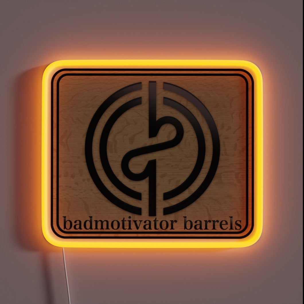 RGB Neon Sign with Embossed Name and Colorful Logo Display