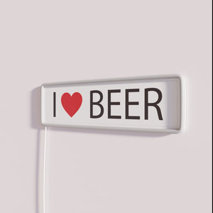 Modern bar decor vibrant LED neon beer love sign