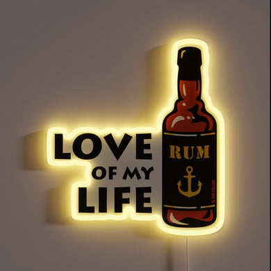 Vibrant RGB LED neon bar decoration sign for rum lovers.