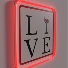 Load image into Gallery viewer, Romantic Wine Lover&#39;s Dream Neon Sign in Vibrant RGB Lighting