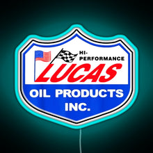 Load image into Gallery viewer, Lucas Oil Racing RGB neon sign lightblue 
