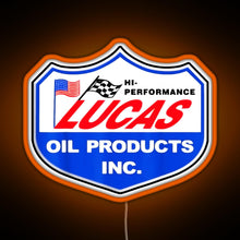 Load image into Gallery viewer, Lucas Oil Racing RGB neon sign orange
