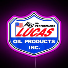 Load image into Gallery viewer, Lucas Oil Racing RGB neon sign  pink