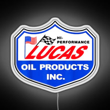 Load image into Gallery viewer, Lucas Oil Racing RGB neon sign white 