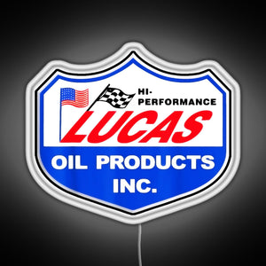 Lucas Oil Racing RGB neon sign white 