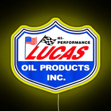 Load image into Gallery viewer, Lucas Oil Racing RGB neon sign yellow