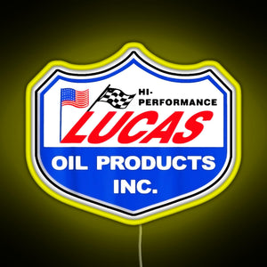 Lucas Oil Racing RGB neon sign yellow