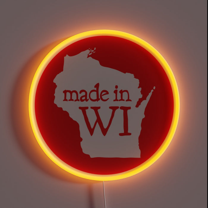Handcrafted in Wisconsin, Vibrant Red Circle RGB LED Neon Sign