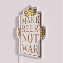 Load image into Gallery viewer, Peaceful Home Decor with Vibrant Make Beer Not War Neon Sign