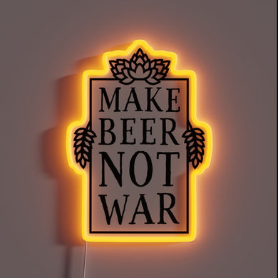 Prominent Neon Sign Displaying Anti-War Proverb with Vibrant Colorful Lighting