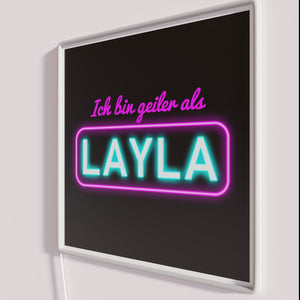 Unique Mallorca inspired Layla quote RGB lit neon home decor