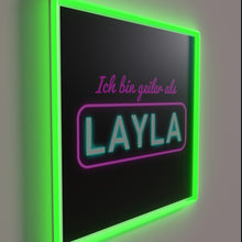 Load image into Gallery viewer, Mallorca-inspired retro neon sign with cheeky phrase in bold letters