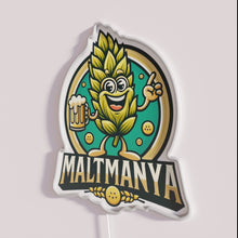 Load image into Gallery viewer, Neon Bar Decor: Vibrant MaltManya Green Sign Illuminates Your Space