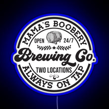 Load image into Gallery viewer, Mama s Boobery Brewing Co Funny Breastfeeding For New Mom RGB neon sign blue