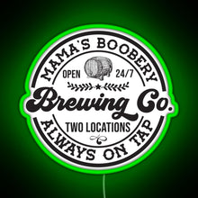 Load image into Gallery viewer, Mama s Boobery Brewing Co Funny Breastfeeding For New Mom RGB neon sign green