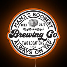 Load image into Gallery viewer, Mama s Boobery Brewing Co Funny Breastfeeding For New Mom RGB neon sign orange