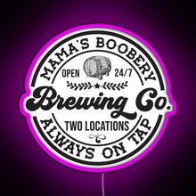 Load image into Gallery viewer, Mama s Boobery Brewing Co Funny Breastfeeding For New Mom RGB neon sign  pink