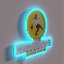 Load image into Gallery viewer, RGB Neon Sign with Colorful Beer Font Maneblusser Mechel&#39;s Logo