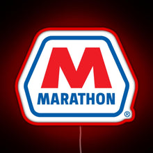 Load image into Gallery viewer, Marathon OIL RACING LUBRICANT seghosamdes RGB neon sign red
