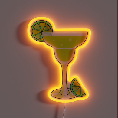 Vibrant Neon Margarita Cocktail Sign for Your Fiesta Ambiance Bar.