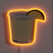 Load image into Gallery viewer, Margarita Cocktail RGB neon sign, front view lit, printed on acrylic