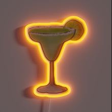 Load image into Gallery viewer, Margarita RGB neon sign, front view lit, printed on acrylic