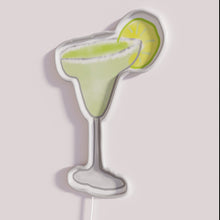 Load image into Gallery viewer, Margarita RGB neon sign, side view with lights off showing acrylic backing and LED tube