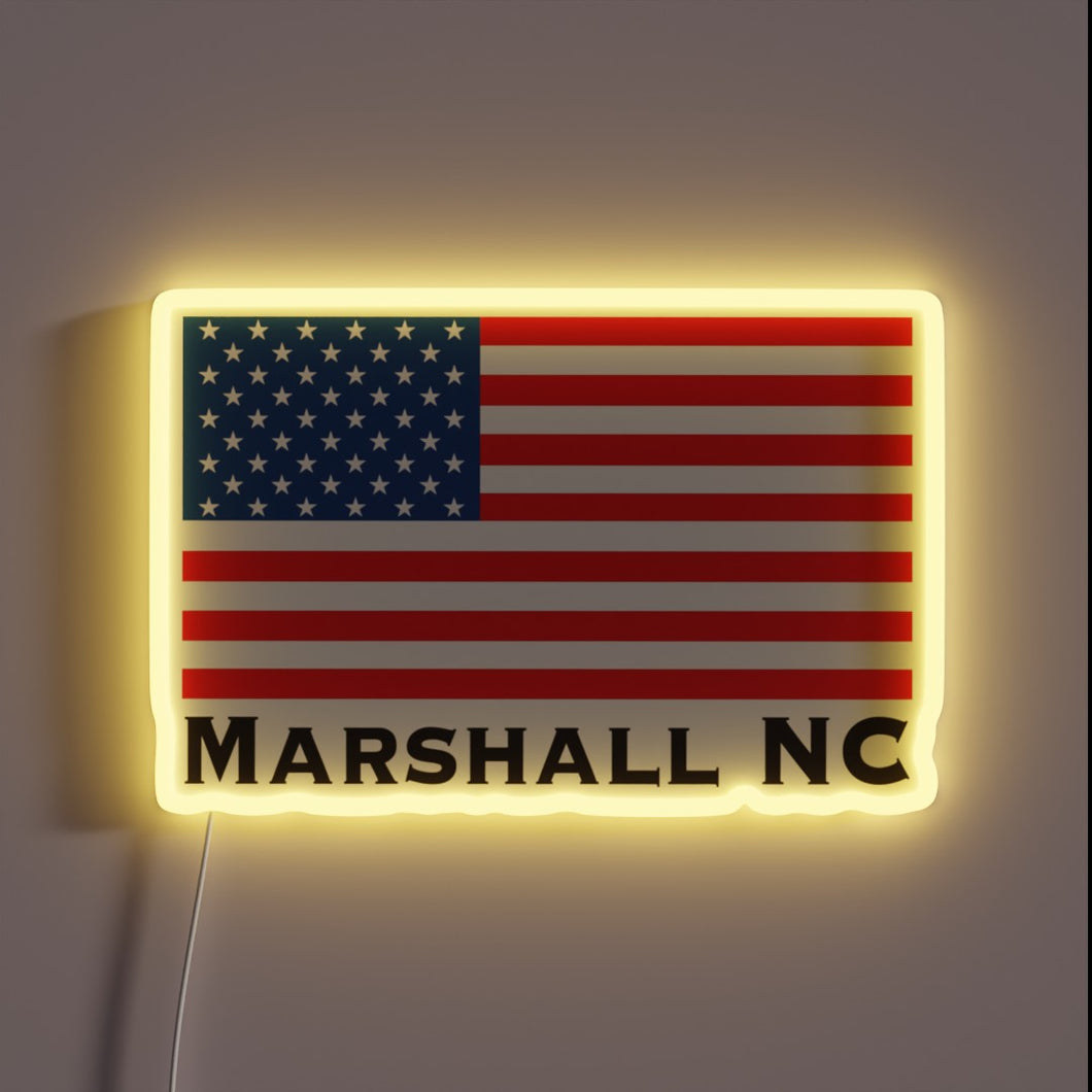 Customizable Marshall NC USA City Branding Neon Sign in RGB Color