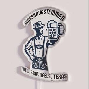 RGB Neon Sign Inspired by German Beer Stein Tradition in Texas