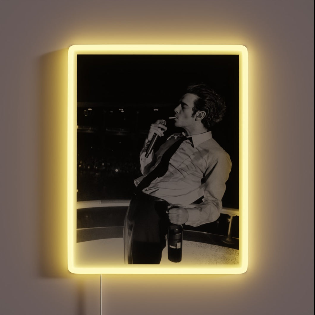 Vibrant Matty Healy RGB LED Neon Sign in Smoky Art Style.