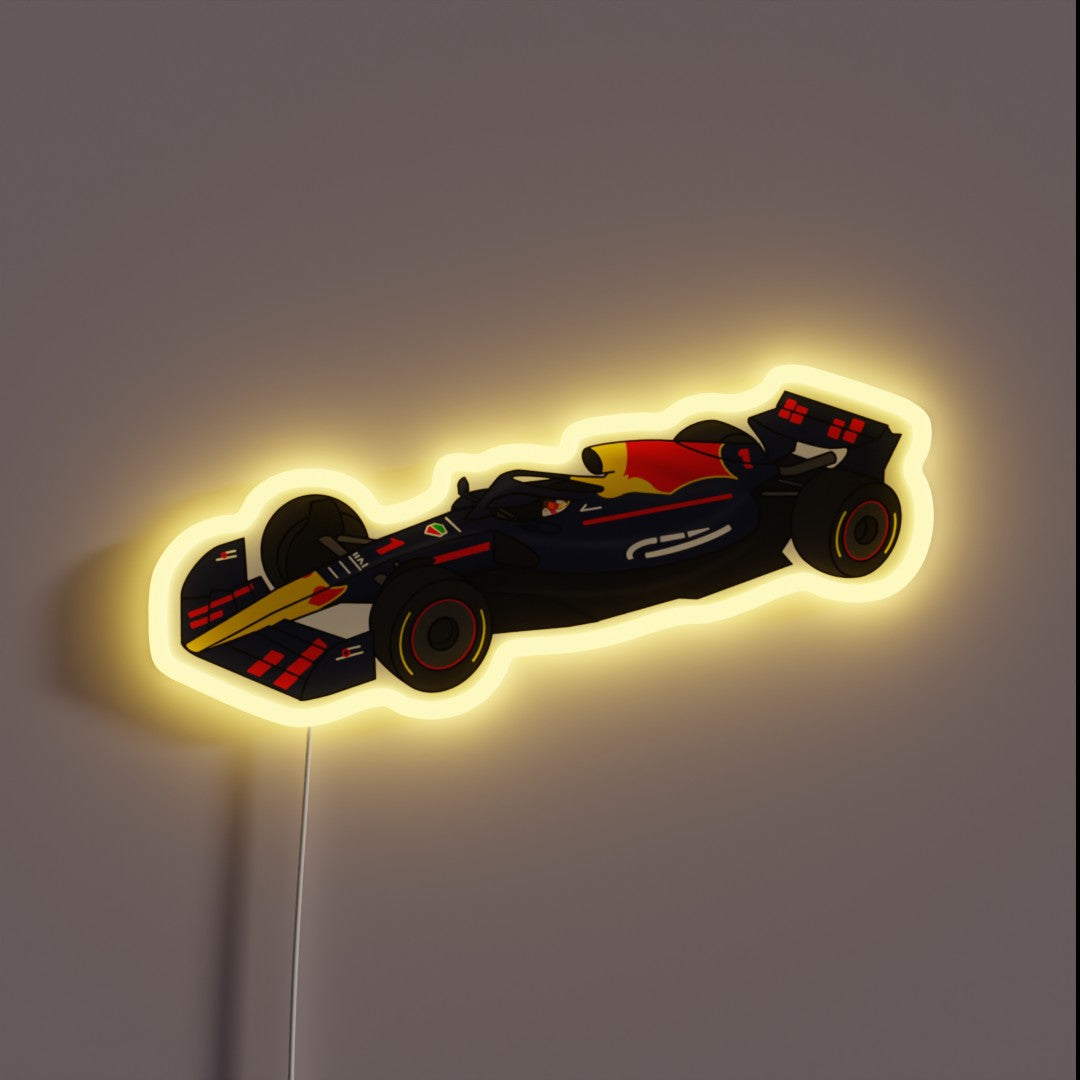 Max Verstappen Redbull Formula One Race Car Rgb Neon Sign – Neon