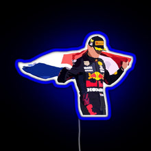 Load image into Gallery viewer, Max Verstappen Dutch Flag RGB neon sign blue