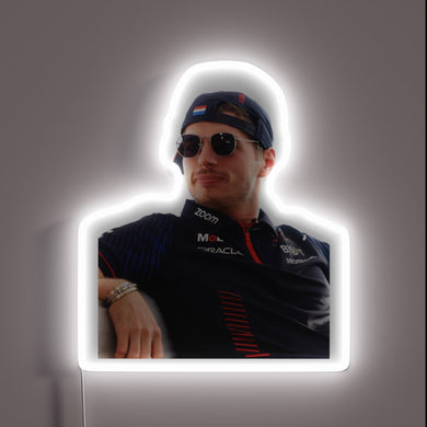 Custommirror LED neon sign of a relaxed Formula 1 driver 
