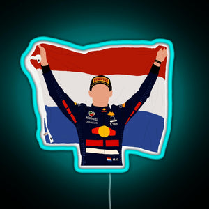 Max Verstappen RGB neon sign lightblue 