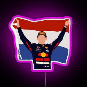 Max Verstappen RGB neon sign  pink