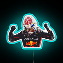 Load image into Gallery viewer, Max Verstappen RGB neon sign lightblue 