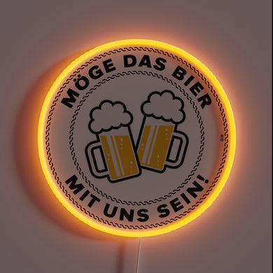 Galactic Cheers Neon Sign: May the Beer Be with Us