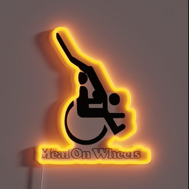 Amusing Meal on Wheels Humor in Neon Sign Design