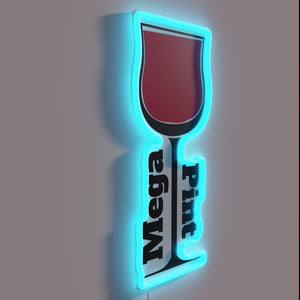Glowing RGB neon sign in a massive pint glass shape