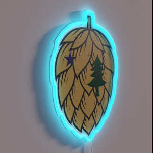 Vintage Maine State Flag Design Crafted with Refined Neon Accents