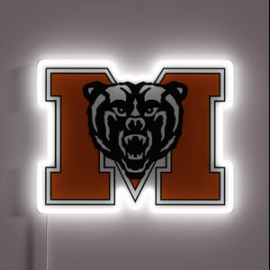 Mercer Bears neon sign — fierce school pride, lit up bold.